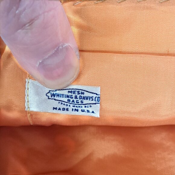 Whiting & Davis Gold Mesh Clutch Rhinestone Accent Vintage USA - Picture 6 of 13